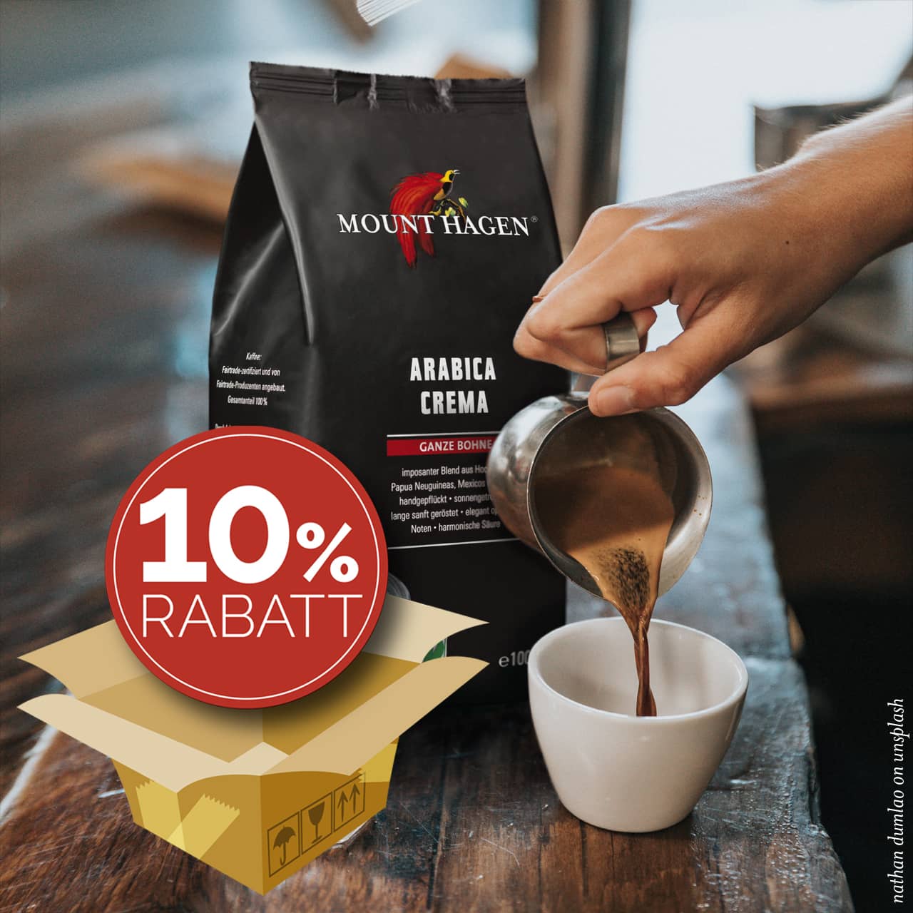 Arabica Crema, 6x1kg, ganze Bohne, bio & fair, Sparpaket