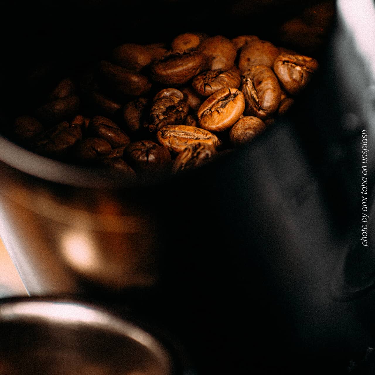 a coffee beans in a pot