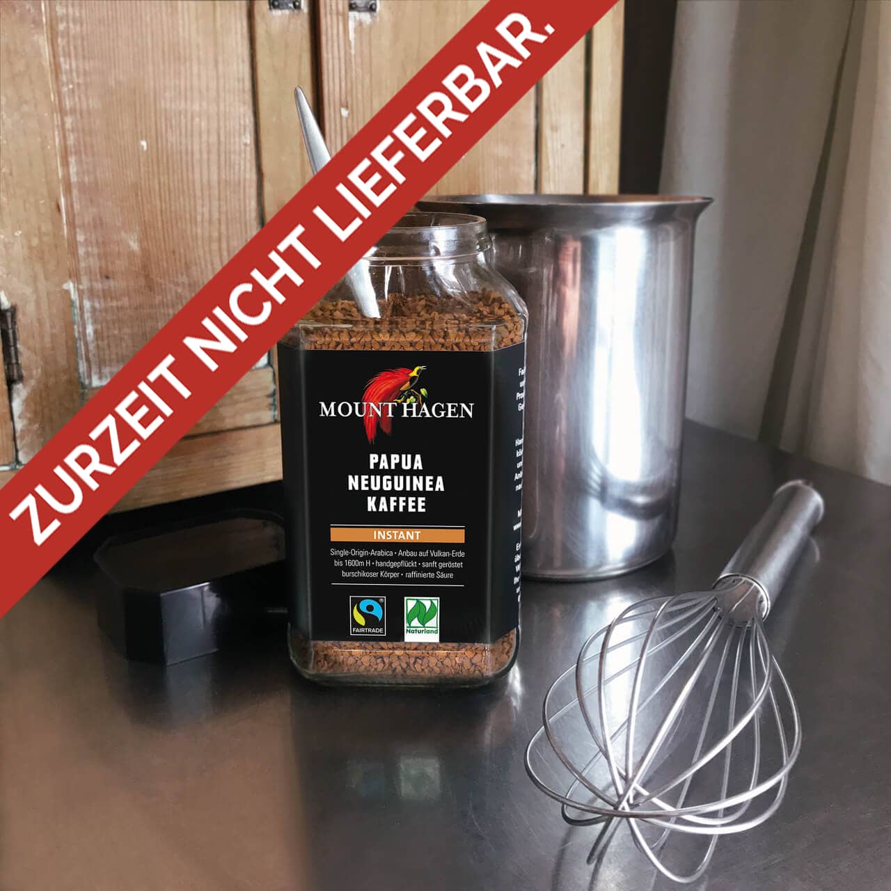 Papua-Neuguinea-Kaffee-Single-Origin-Instant-100g-Glas-ambiente-AUSVERKAUFT